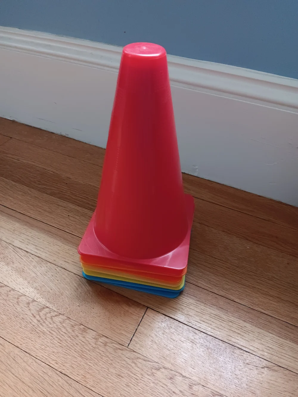 Melissa & Doug Bright Plastic Activity Cones - Blue, Yellow, Red, Orange